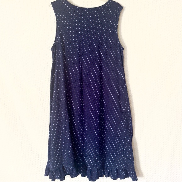 Celestial Dreams Sleeveless Blue Polka Dot Nightgown Sz L - Picture 2 of 3